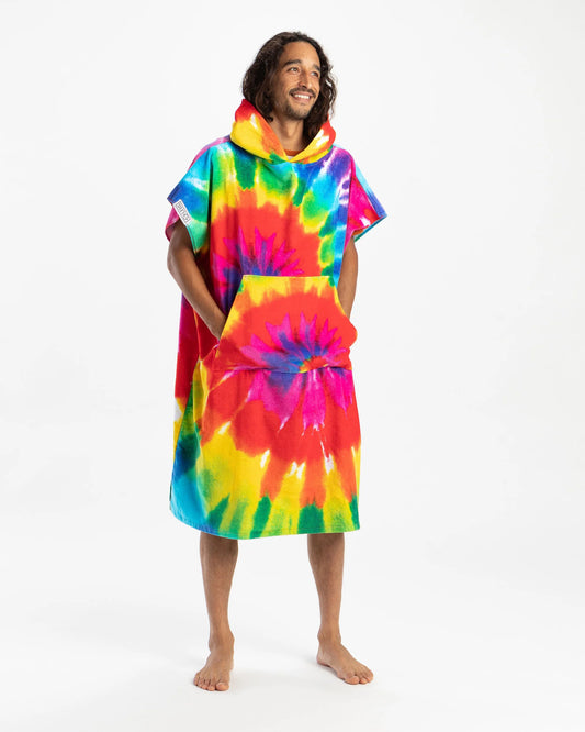 LEUS Tie Dye Rainbow Poncho
